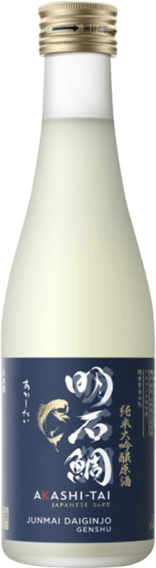 38,95 € Envio grátis | Sake Akashi-Tai Junmai Daiginjo Genshu Garrafa Terço 30 cl