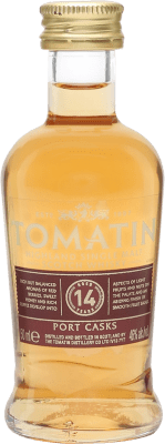 12,95 € Бесплатная доставка | Виски из одного солода Tomatin Port Cask Miniatura 14 Лет миниатюрная бутылка 5 cl