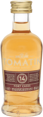 9,95 € | Односолодовый виски Tomatin Port Cask Miniatura горная местность Объединенное Королевство 14 Лет миниатюрная бутылка 5 cl