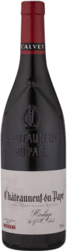 Free Shipping | Red wine Calvet Aged A.O.C. Châteauneuf-du-Pape Rhône France Syrah, Grenache, Monastrell, Cinsault 75 cl