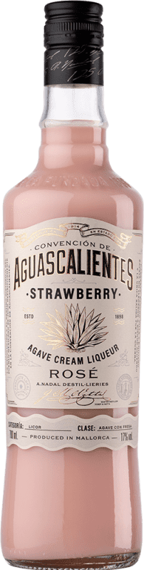 18,95 € Spedizione Gratuita | Crema di Liquore Antonio Nadal Aguascalientes Rosé — Rosato Strawberry — Fragola