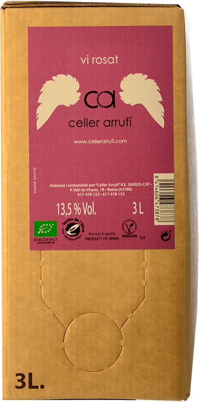 9,95 € Бесплатная доставка | Розовое вино Arrufí Rosat Молодой D.O. Terra Alta Bag in Box 3 L
