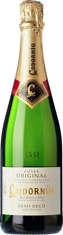 Free Shipping | White sparkling Codorníu Cuvée Original Ecológico Semi-Dry Semi-Sweet D.O. Cava Catalonia Spain Macabeo, Xarel·lo, Parellada Organic 75 cl