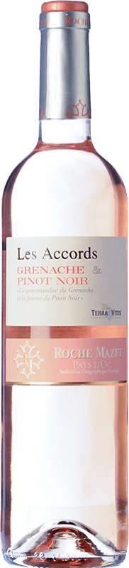Spedizione Gratuita | Vino rosato Roche Mazet Les Accords Rosé Giovane I.G.P. Vin de Pays d'Oc Languedoc Francia Grenache, Pinot Nero 75 cl