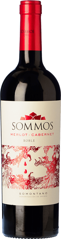 7,95 € | Red wine Sommos Oak D.O. Somontano Catalonia Spain Tempranillo, Merlot, Cabernet Sauvignon Bottle 75 cl