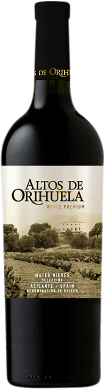 10,95 € | Красное вино Mateo Altos de Orihuela Premium Дуб D.O. Alicante Сообщество Валенсии Испания Monastrell 75 cl