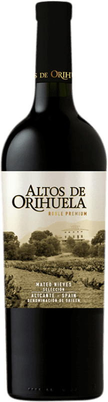 8,95 € Envío gratis | Vino Tinto Mateo Altos de Orihuela Premium Roble D.O. Alicante
