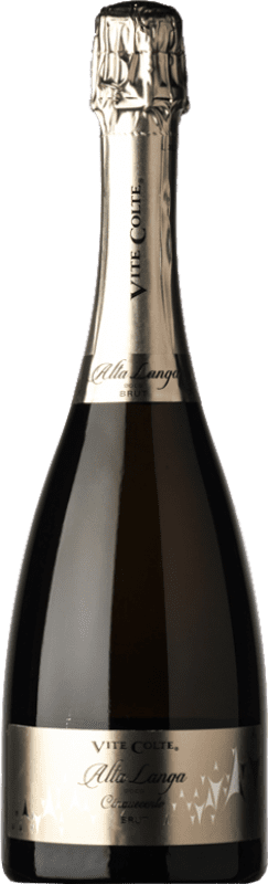 Kostenloser Versand | Weißer Sekt Vite Colte Cinquecento Brut — Herb D.O.C. Alta Langa Piemont Italien Pinot Noir — Spätburgunder, Chardonnay 75 cl