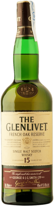 59,95 € | Whisky Single Malt Glenlivet Speyside Royaume-Uni 15 Ans 70 cl
