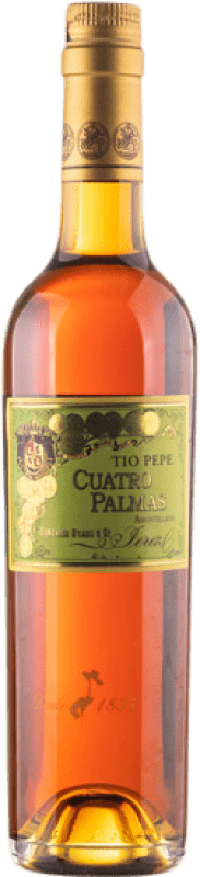 149,95 € 免费送货 | 强化酒 González Byass Amontillado Cuatro Palmas D.O. Jerez-Xérès-Sherry 瓶子 Medium 50 cl
