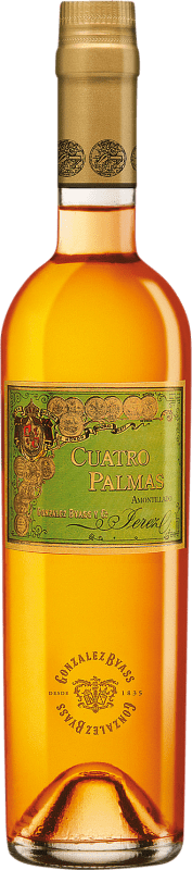 免费送货 | 强化酒 González Byass Amontillado Cuatro Palmas D.O. Jerez-Xérès-Sherry 安达卢西亚 西班牙 Palomino Fino 瓶子 Medium 50 cl