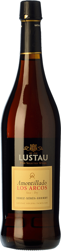 12,95 € | Крепленое вино Lustau Amontillado Los Arcos D.O. Jerez-Xérès-Sherry Андалусия Испания Palomino Fino 75 cl