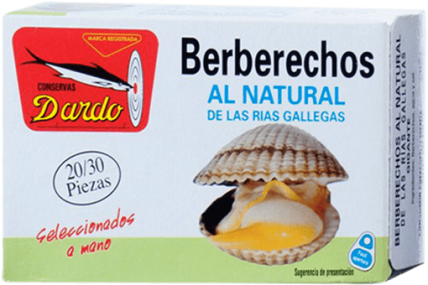 19,95 € Envio grátis | Conservas de Marisco Dardo Berberechos al Natural 20/30 Peças