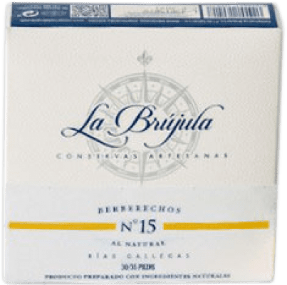 15,95 € | Conserves de Fruits de Mer La Brújula Berberechos al Natural Espagne 30/35 Pièces