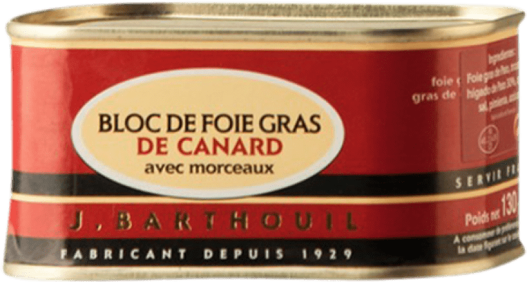 14,95 € Envoi gratuit | Foie et Patés J. Barthouil Bloc de Foie Gras de Canard avec Morceaux