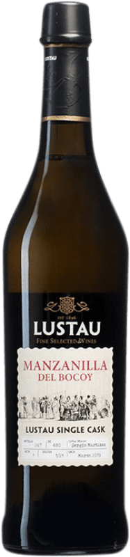 Free Shipping | Fortified wine Lustau Manzanilla del Bocoy Single Cask D.O. Jerez-Xérès-Sherry Andalusia Spain Palomino Fino Medium Bottle 50 cl