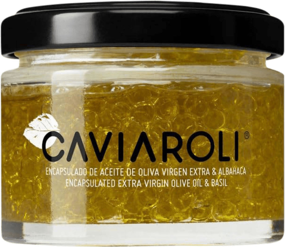 Envio grátis | Conservas Vegetales Caviaroli Caviar de Aceite de Oliva Virgen Extra Encapsulado con Albahaca Espanha