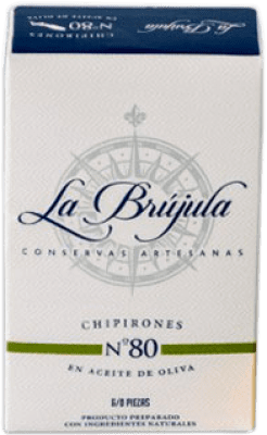 6,95 € | Meeresfrüchtekonserven La Brújula Chipirones en Aceite de Oliva Spanien 6/8 Stücke