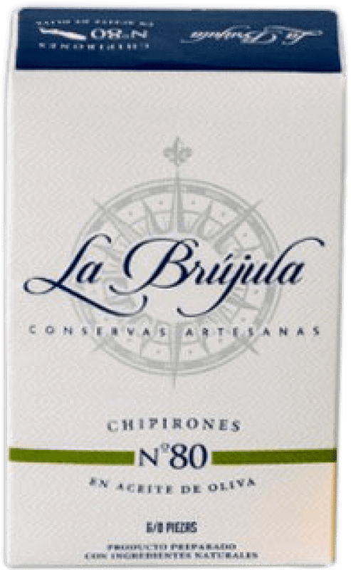 5,95 € 免费送货 | 海鲜罐头 La Brújula Chipirones en Aceite de Oliva 6/8 件
