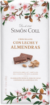 Free Shipping | Chocolate and Cocoa Simón Coll Chocolate con Leche y Almendras Spain