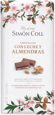 5,95 € | Chocolates y Bombones Simón Coll Chocolate con Leche y Almendras Espanha