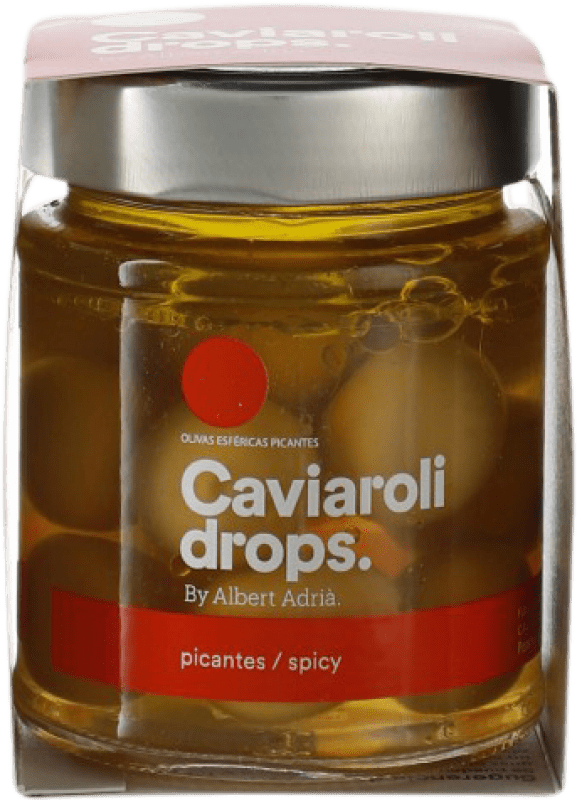 11,95 € Spedizione Gratuita | Conserve Vegetali Caviaroli Drops Oliva Esférica Picante by Albert Adrià 12 Pezzi