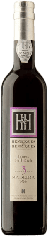 Envío gratis | Vino Generoso Fortificado H&H Henriques & Henriques Finest Full Rich I.G. Madeira Madeira Portugal Malvasía, Gual, Tinta Negra 5 Años Botella Medium 50 cl