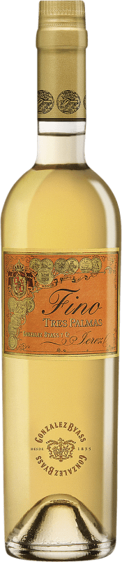 送料無料 | 強化ワイン González Byass Tío Pepe Fino Tres Palmas D.O. Jerez-Xérès-Sherry アンダルシア スペイン Palomino Fino ボトル Medium 50 cl