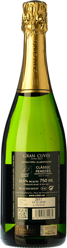16,95 € Free Shipping | White sparkling Colet Gran Cuvée Extra Brut D.O. Penedès Catalonia Spain Bottle 75 cl