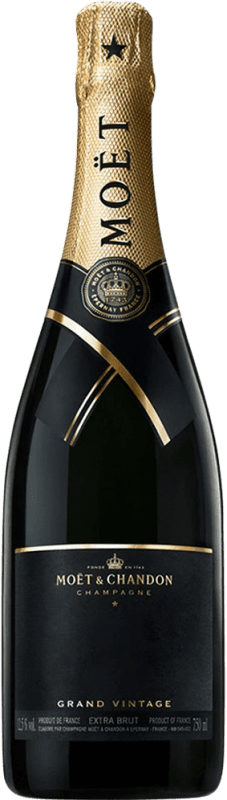 Kostenloser Versand | Weißer Sekt Moët & Chandon Grand Vintage A.O.C. Champagne Champagner Frankreich Spätburgunder, Chardonnay, Pinot Meunier 75 cl