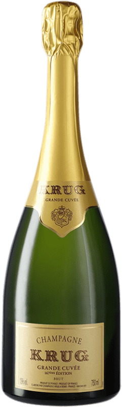 Бесплатная доставка | Белое игристое Krug Grande Cuvée 167ème Edition брют A.O.C. Champagne шампанское Франция Pinot Black, Chardonnay, Pinot Meunier 75 cl