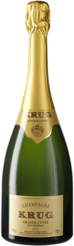 Бесплатная доставка | Белое игристое вино Krug 167ème Brut — брют Grande Cuvée, Ограниченный выпуск A.O.C. Champagne шампанское Франция Pinot Noir — Пино Нуар, Chardonnay — Шардоне, Pinot Meunier — Пино Менье 75 cl