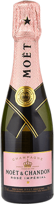 23,95 € | Espumante rosé Moët & Chandon Impérial Rosé Brut A.O.C. Champagne Champagne França Chardonnay, Pinot Meunier Garrafa Pequena 20 cl