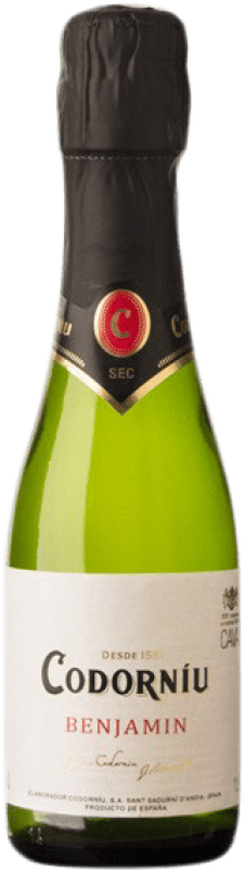 Envio grátis | Espumante branco Codorníu Benjamín Seco D.O. Cava Catalunha Espanha Macabeo, Xarel·lo, Parellada Garrafa Pequena 20 cl