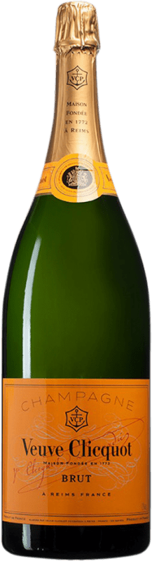 619,95 € | Spumante bianco Veuve Clicquot Yellow Label Brut A.O.C. Champagne champagne Francia Pinot Nero, Chardonnay, Pinot Meunier Bottiglia Jéroboam-Doppio Magnum 3 L