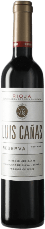 22,95 € Бесплатная доставка | Красное вино Luis Cañas Резерва D.O.Ca. Rioja Средняя бутылка 50 cl