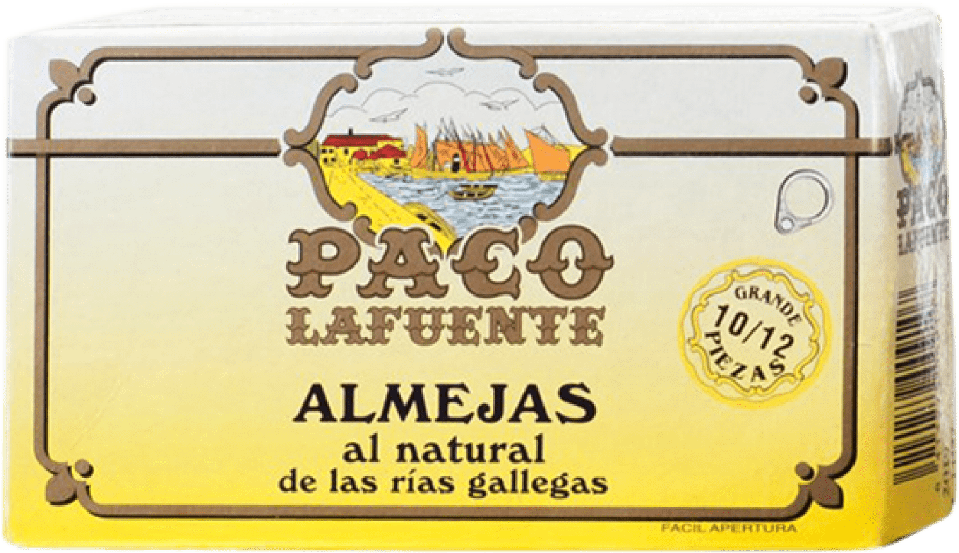 37,95 € Бесплатная доставка | Консервы из морепродуктов Conservera Gallega Paco Lafuente Almejas Natural — Натуральный 10-12 Куски