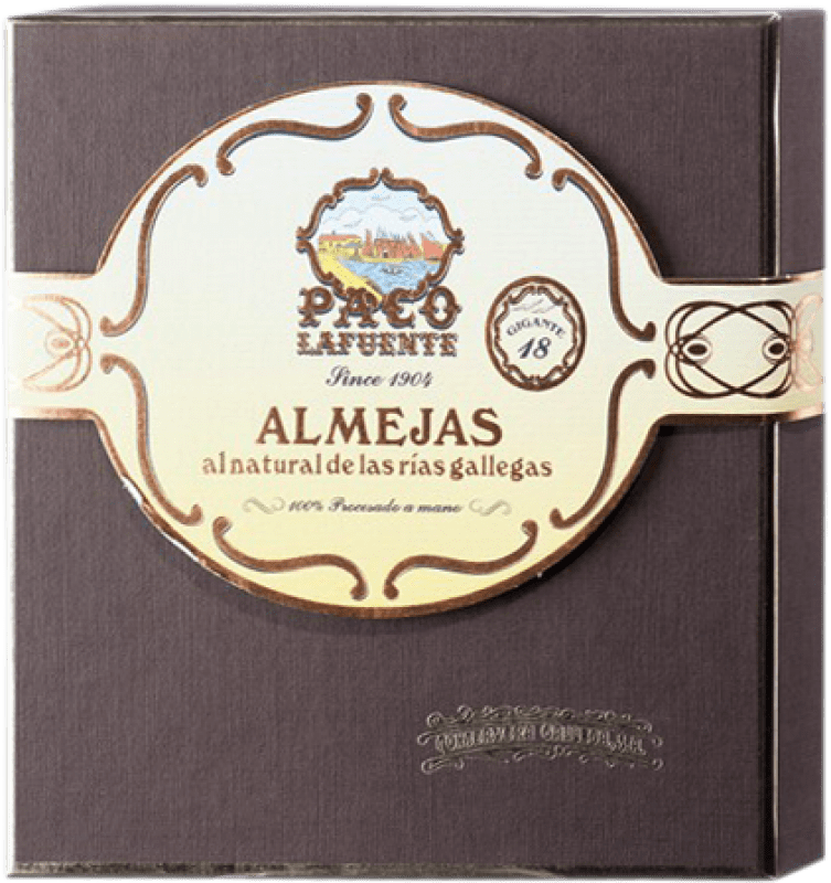 149,95 € Envio grátis | Conservas de Marisco Conservera Gallega Paco Lafuente Almejas Gigantes al Natural 18 Peças