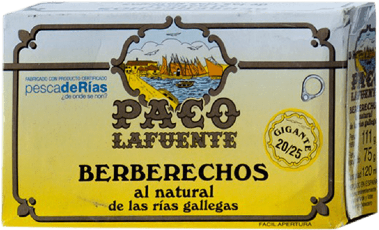 17,95 € Envío gratis | Conservas de Marisco Conservera Gallega Paco Lafuente Berberechos Natural 20-25 Piezas