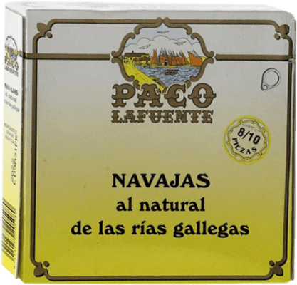 10,95 € Бесплатная доставка | Conservas de Marisco Conservera Gallega Paco Lafuente Navajas 8/10 Куски