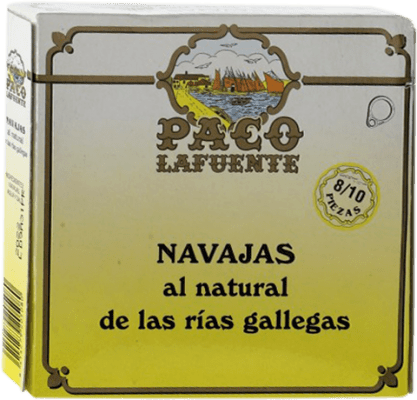 10,95 € | Conservas de Marisco Conservera Gallega Paco Lafuente Navajas Galiza Espanha 8/10 Peças