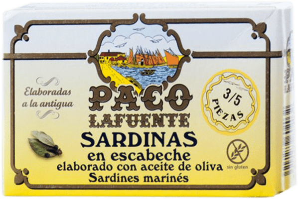 2,95 € Spedizione Gratuita | Conservas de Pescado Conservera Gallega Paco Lafuente Sardina en Escabeche 3/5 Pezzi