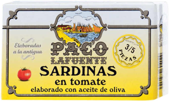 2,95 € Spedizione Gratuita | Conservas de Pescado Conservera Gallega Paco Lafuente Sardina en Tomate 3/5 Pezzi