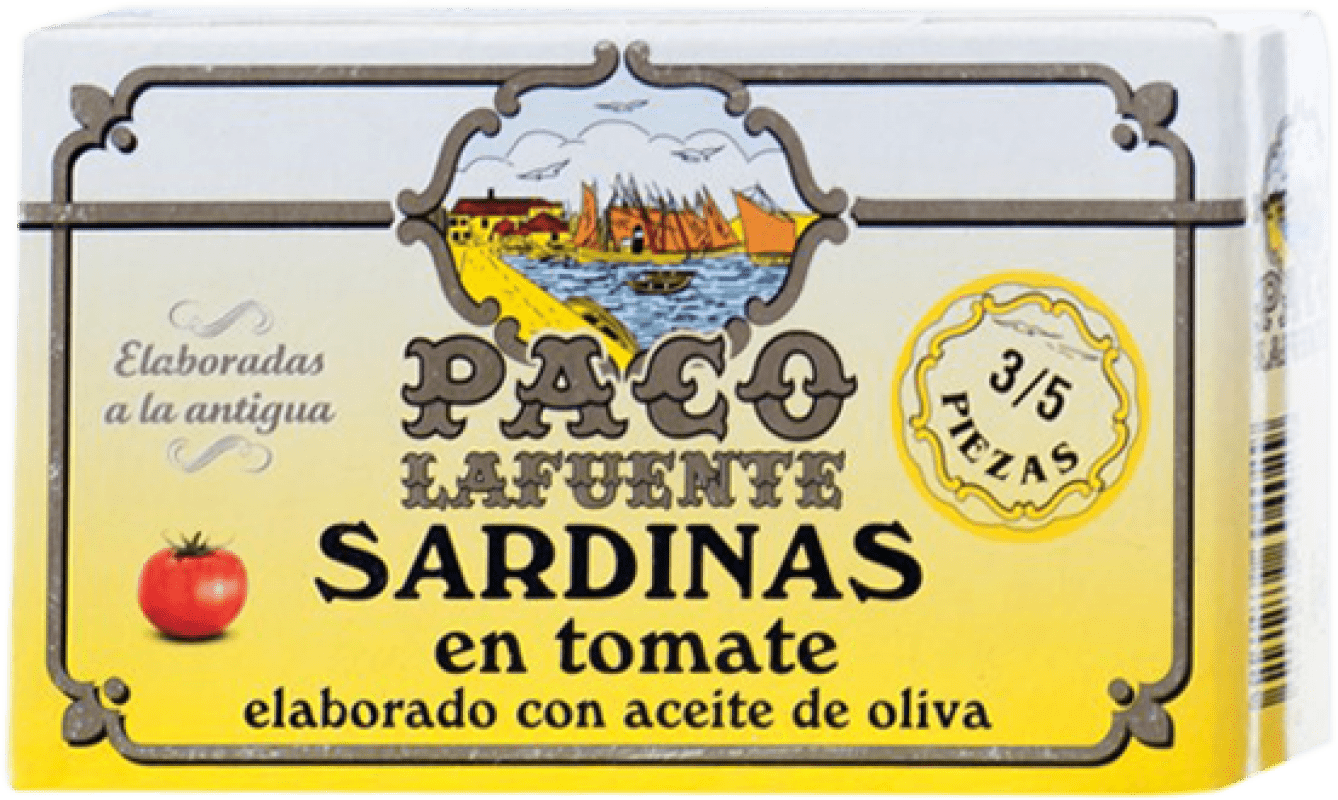 2,95 € Spedizione Gratuita | Conservas de Pescado Conservera Gallega Paco Lafuente Sardina en Tomate 3/5 Pezzi