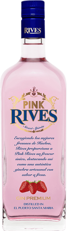 Kostenloser Versand | Genever Gin Rives Pink — Rosé Andalusien Spanien 70 cl Fresa — Erdbeere