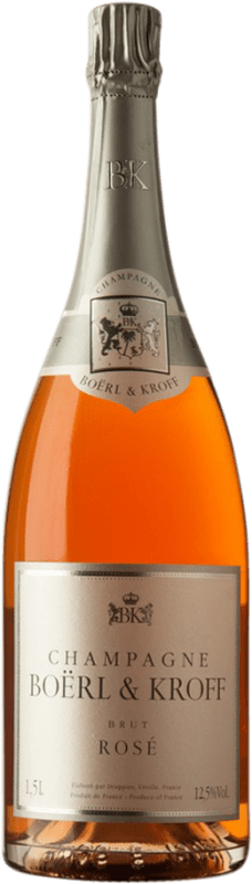 Kostenloser Versand | Rosé Sekt Boërl & Kroff Brut — Herb Rosé A.O.C. Champagne Champagner Frankreich Pinot Noir — Spätburgunder, Pinot Meunier — Schwarzriesling Magnumflasche 1,5 L