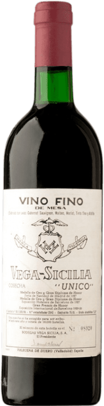 Бесплатная доставка | Красное вино Vega Sicilia Único Гранд Резерв 1973 D.O. Ribera del Duero Кастилия-Леон Испания Tempranillo, Merlot, Cabernet Sauvignon 75 cl