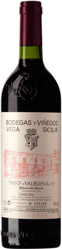 165,95 € 免费送货 | 红酒 Vega Sicilia Valbuena 5º Año 预订 1998 D.O. Ribera del Duero