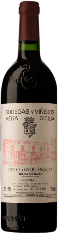 165,95 € Envío gratis | Vino tinto Vega Sicilia Valbuena 5º Año Reserva 1995 D.O. Ribera del Duero