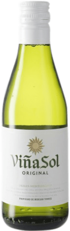 2,95 € Free Shipping | White wine Torres Viña Sol D.O. Penedès Catalonia Spain Parellada Small Bottle 18 cl
